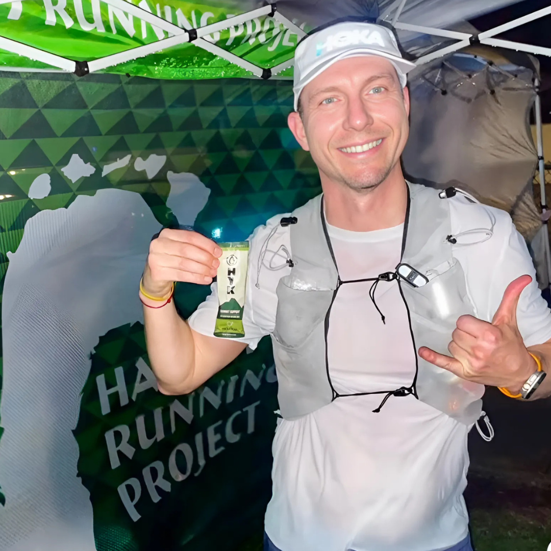 Ultra marathon competitor using HYK Original Endurance Formula to fight dehydration